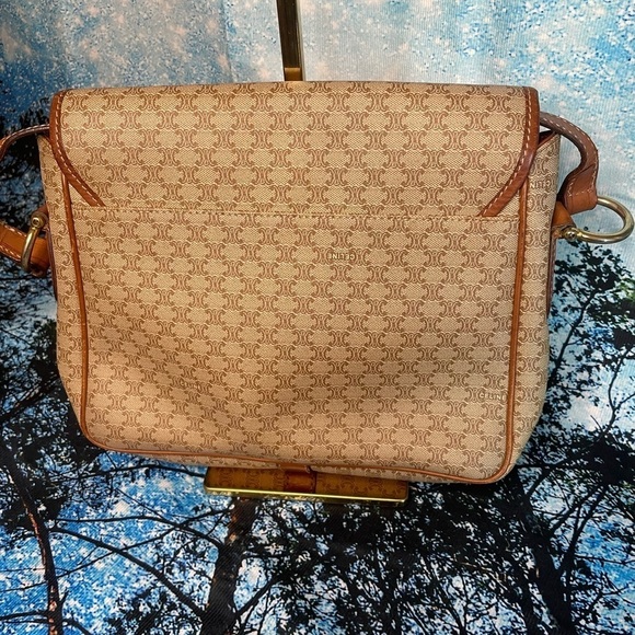 CELINE Crossbody Bag Beige & Brown leather & Textile -Pristine inside & Out - Picture 6 of 16